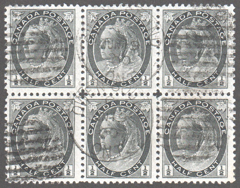 Canada Scott 74 Used Block of 6 - Click Image to Close